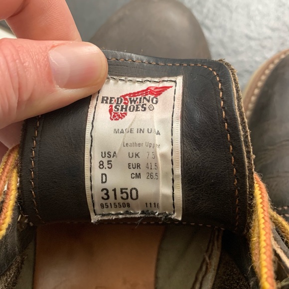 RED WING LEATHER BOOTS CHARCOAL SIZE 8.5 MENS - Picture 3 of 5